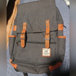 Charcoal Backpack with Tan Accents